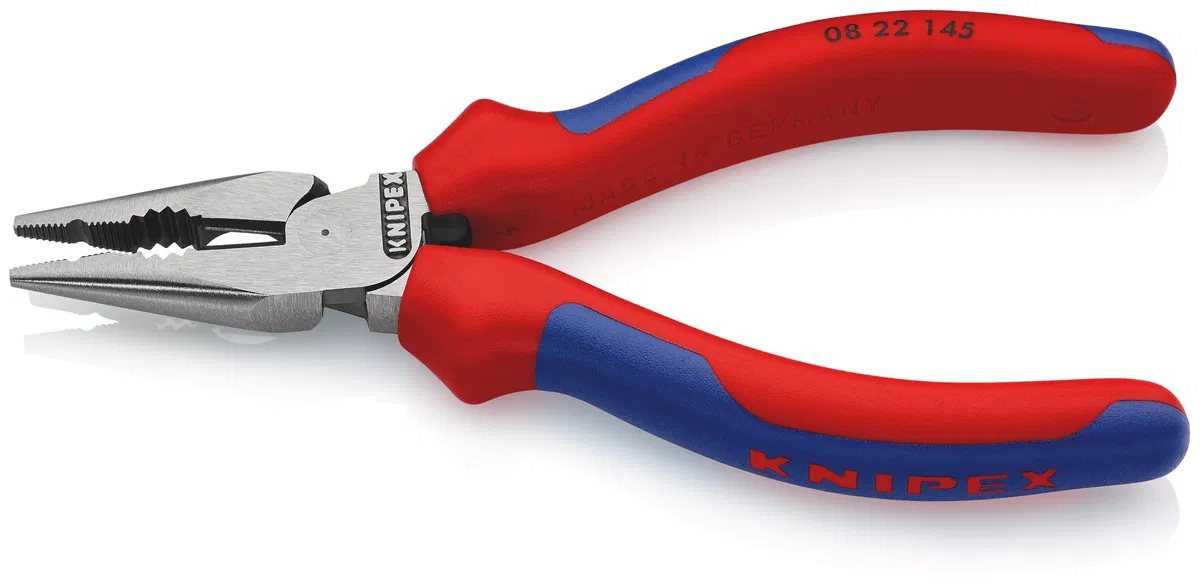 Combination long nose pliers L-145mm black Knipex KN-0822145