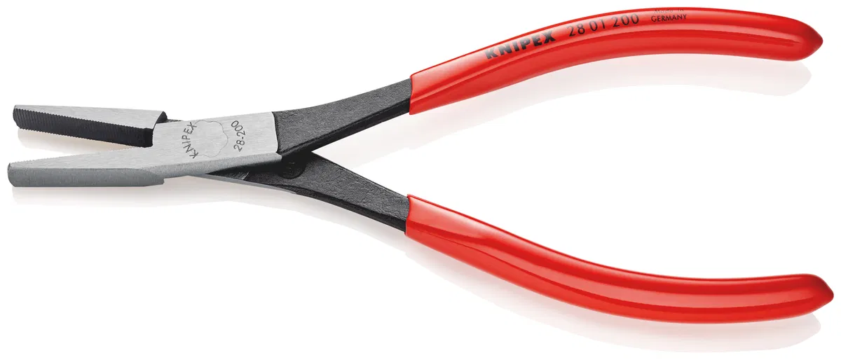 钳式安装钳 平口钳口 33mm L-200mm 包胶手柄 黑色 Knipex KN-2801200
