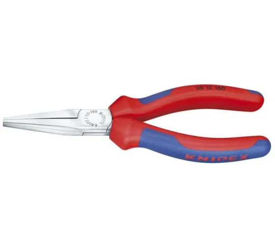平口尖嘴钳 42mm L140mm 镀铬 双材质手柄 Knipex KN-3015140