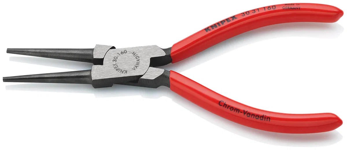 Round nose pliers smooth jaws 41mm L-160mm dipped handles black Knipex KN-3031160
