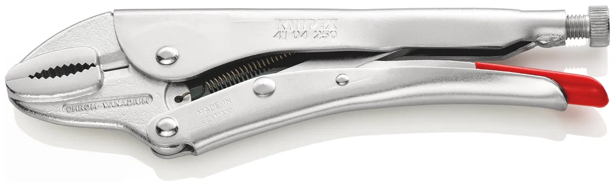 Зажим ручной с фиксацией для тяжелых условий работы L-250мм оцинк. Knipex KN-4104250