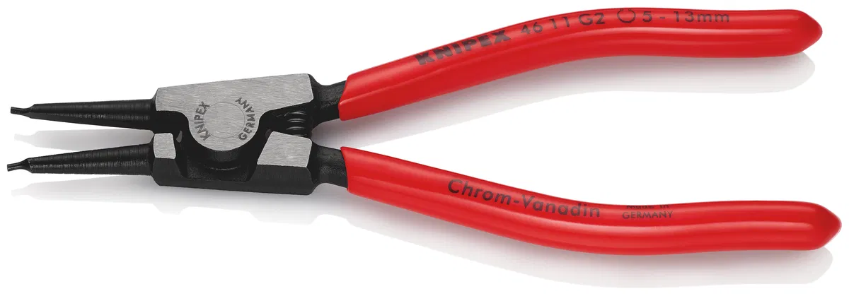External circlip pliers straight jaws gripping size d 5-13mm tip diameter d 44409mm L-140mm Cr-V Knipex KN-4611G2