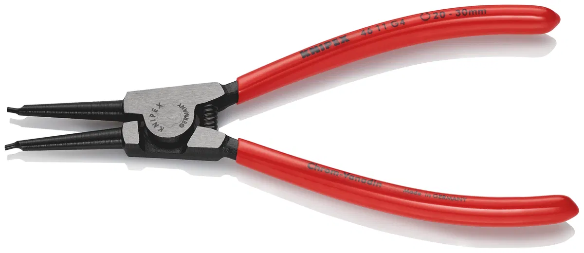External circlip pliers straight jaws gripping size d 20-30mm tip diameter d 44-230mm L-180mm Cr-V Knipex KN-4611G4