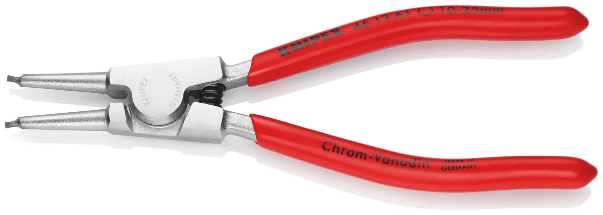 外用挡圈钳 直嘴 夹持范围 d 10-25mm L-140mm Cr-V 镀铬 Knipex KN-4613A1