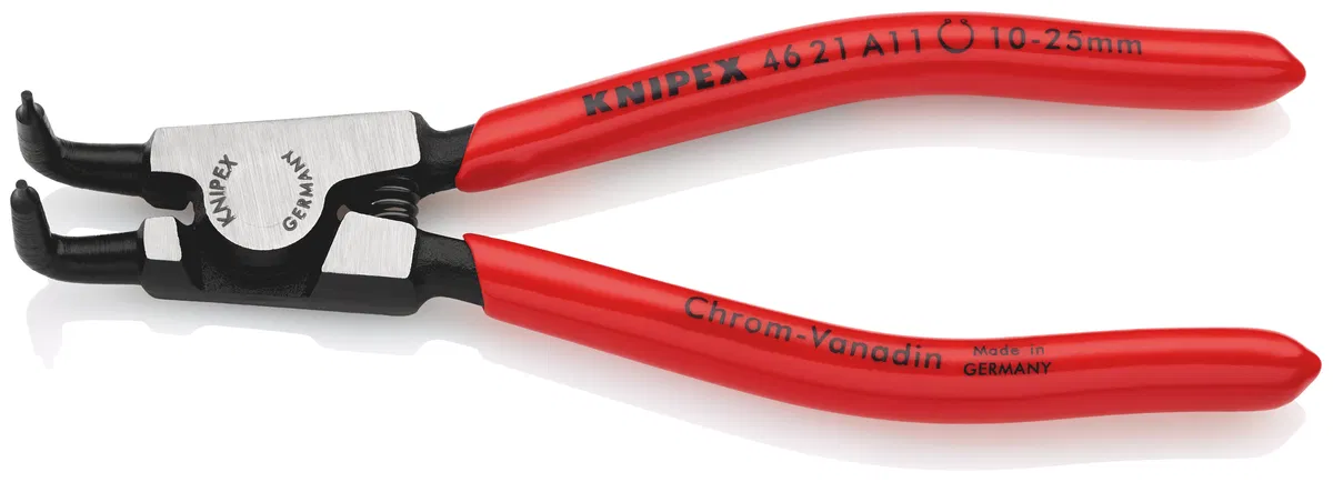90度弯嘴外用卡簧钳 座孔尺寸 d 10-25mm L-125mm Cr-V Knipex KN-4621A11