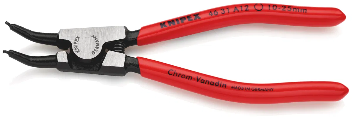 外用卡簧钳 45° 钳口 夹持范围 d 10-25mm 端头直径 d 44256mm L-140mm Cr-V Knipex KN-4631A12