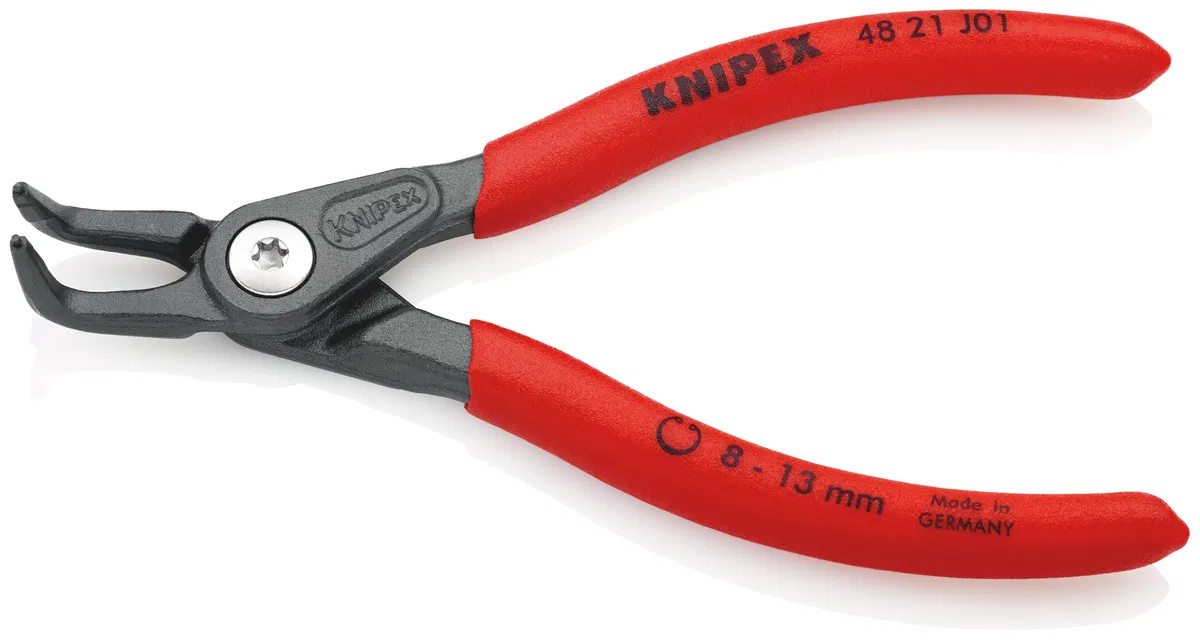 Precision tweezers with pressed tips for internal retaining rings, 90deg jaws. L-130mm Cr-V Knipex KN-4821J01