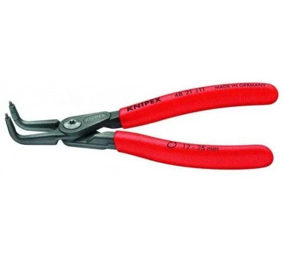 90度弯嘴内卡环精密钳，压入式钳口，L-165mm Cr-V Knipex KN-4821J21