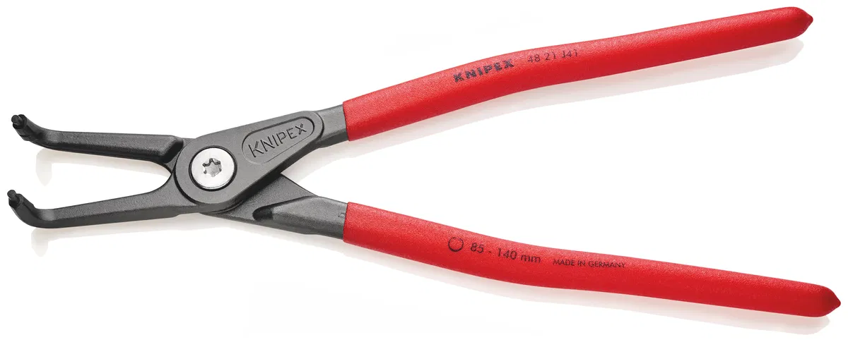 90度弯嘴内卡环精密钳，压入式钳尖。L-305mm Cr-V Knipex KN-4821J41