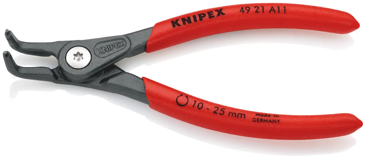 Precision tweezers with pressed tips for external retaining rings, 90deg jaws. L-130mm Cr-V Knipex KN-4921A11
