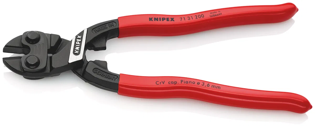 便携式断线钳，边缘带凹槽设计，适用于切割厚线 L-200mm Knipex KN-7131200