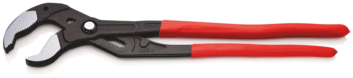 带锁止功能的活络钳 115mm (4 1/2in) 扳手开口 120mm L-560mm Cr-V 包胶手柄 Knipex KN-8701560