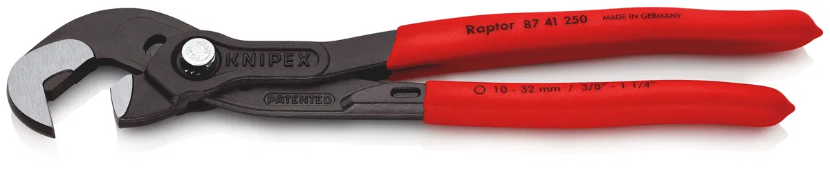Adjustable pliers wrench 10-32mm (3/8inch-1 1/4inch) L-250mm Cr-V dipped handles ser. Knipex KN-8741250