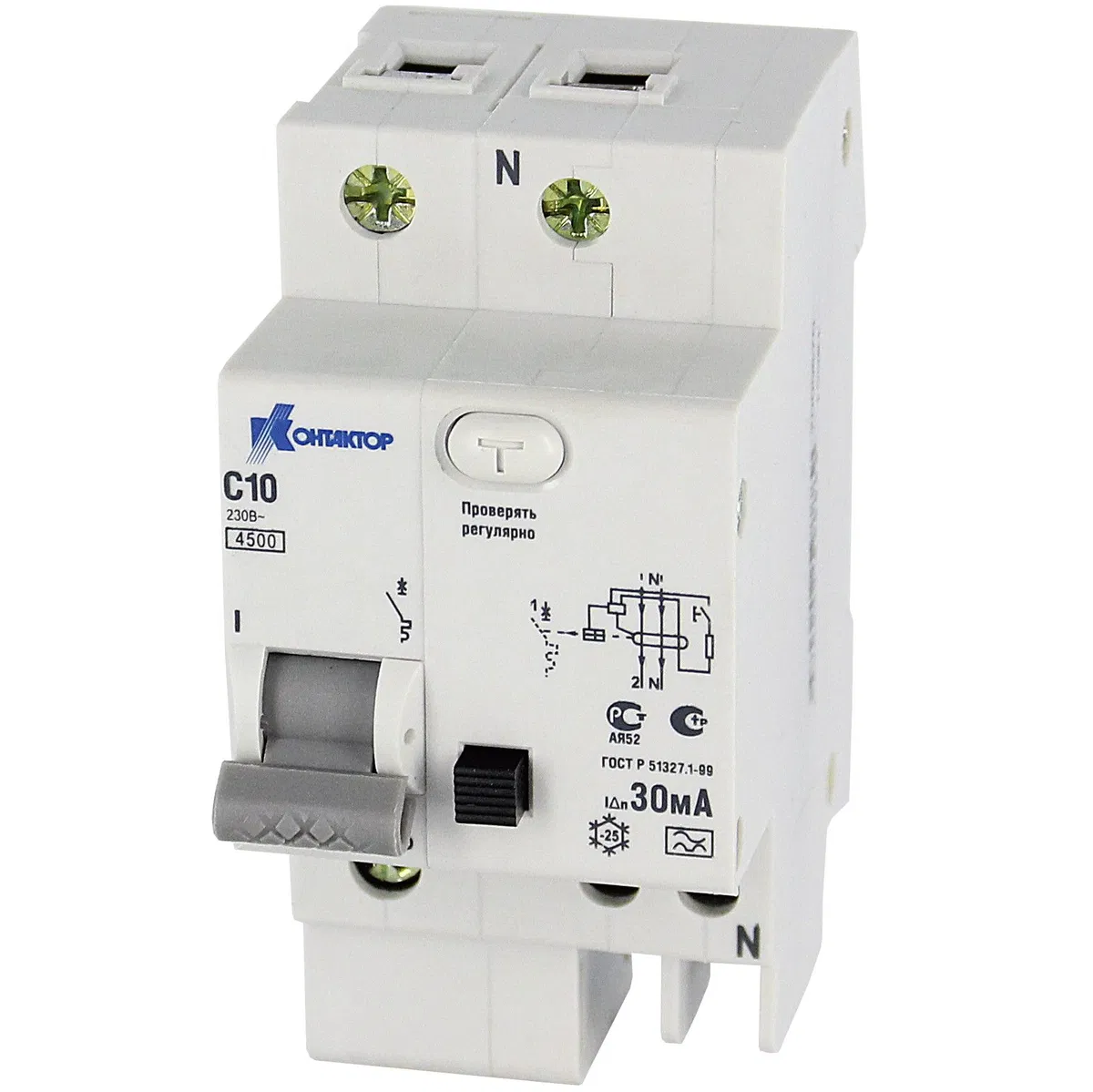 АВДТ-063 1P+N 16А Idn-30mA тип А КОНТАКТОР 7000671