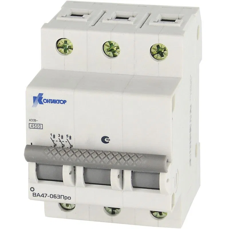 Circuit breaker VA47-063 3P 10A Icu-4.5kA type B KONTAKTOR 7000045