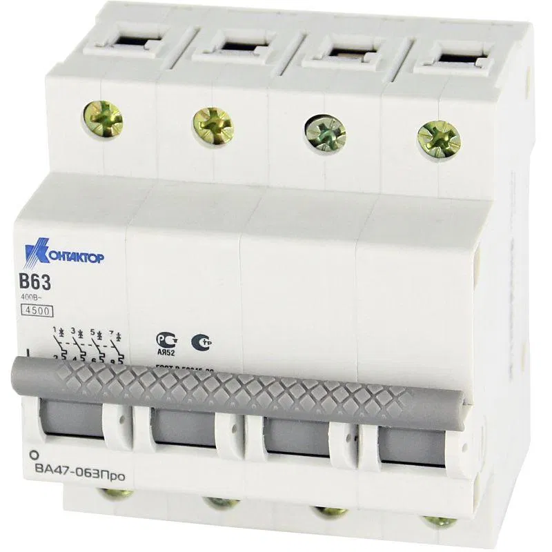 Circuit breaker ВА47-063 4P 20A Icu-4,5kA x-ka IN CONTACTOR 7000067