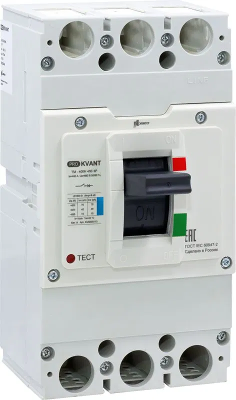 Выключатель автоматический PRO.KVANT TM-400H 3P 315А 70кА в литом корпусе с термомагнит. расцеп. Контактор KV0000111 Контактор (группа IEK)