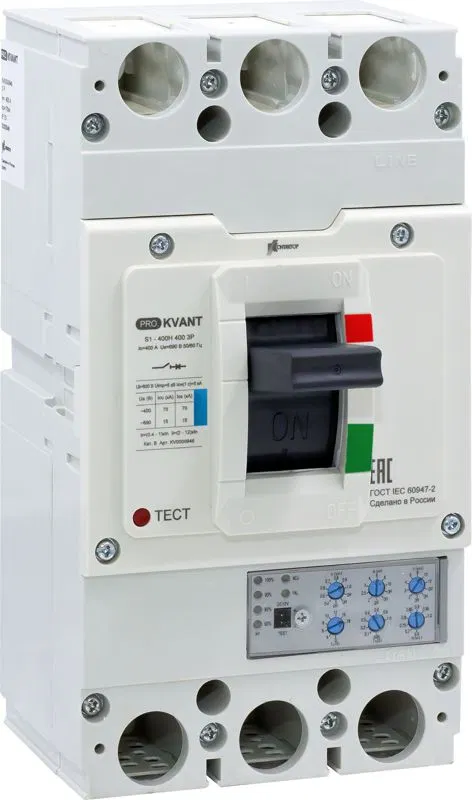 Выключатель автоматический PRO.KVANT S1-400H 3P 400А 70кА в литом корпусе с электрон. расцеп. Контактор KV0000946 Контактор (группа IEK)
