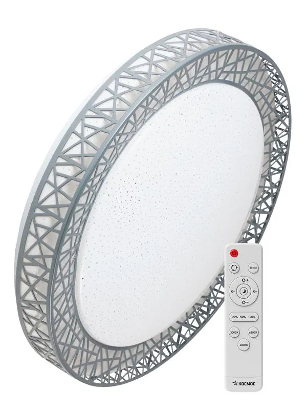 Светильник светодиодный PREMIUM Loft-B 55Вт 230В 3000-6500К 4400лм IP40 390х105мм настенно-потолочный управляемый с пультом ДУ КОСМОС KSLofG55W