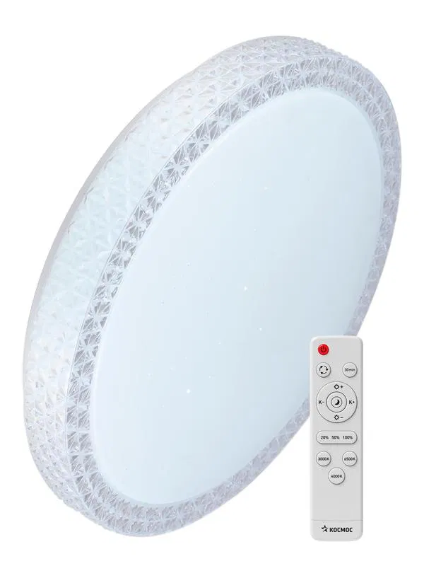 Светильник светодиодный PREMIUM SAPHIR 120Вт 230В 3000-6500К 9600лм IP40 495х115мм настенно-потолочный управляемый с пультом ДУ КОСМОС KSSaph120W