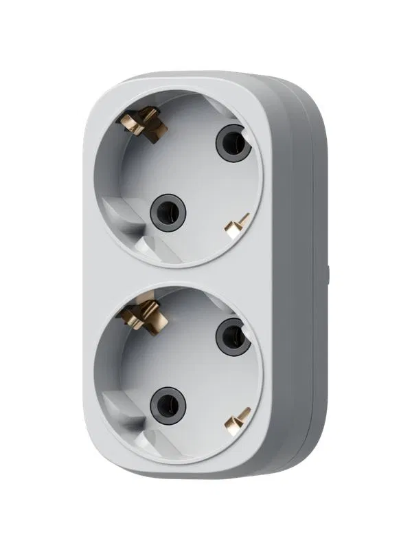 2-way splitter with ground 16A 3500W white COSMOS TKsm-2g-Z(16A)W