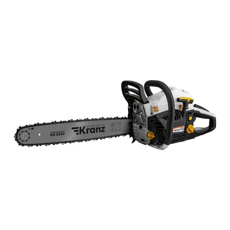 Пила цепная бензиновая KR-5850 шина 50см 4.1л.с шаг 0.325 76 звеньев Kranz KR-16-1183