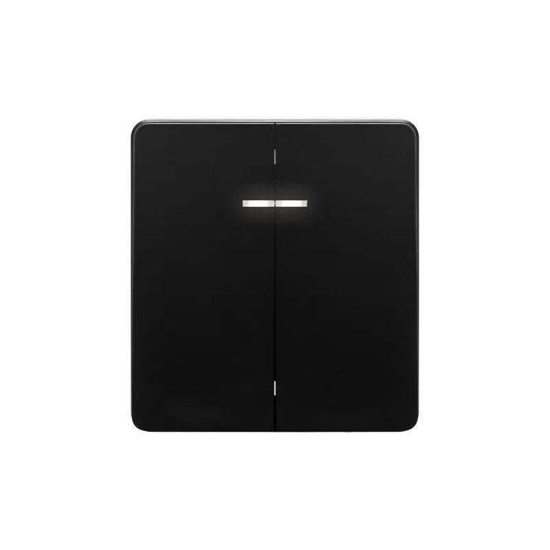 Выключатель 2-кл. СП ROUND MIELE 10А с подсветкой оникс Kranz KR-78-0714-3