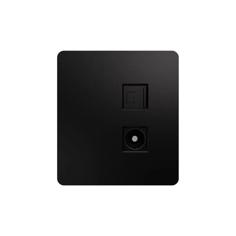 Розетка компьютерная + телевизионная СП ROUND MIELE RJ45 кат.6 + TV оникс Kranz KR-78-0722-3