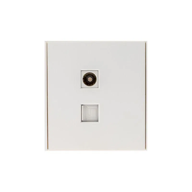 Розетка компьютерная + телевизионная СП STRONG MIELE RJ45 кат.6 + TV жемчуж. Kranz KR-78-0722-4