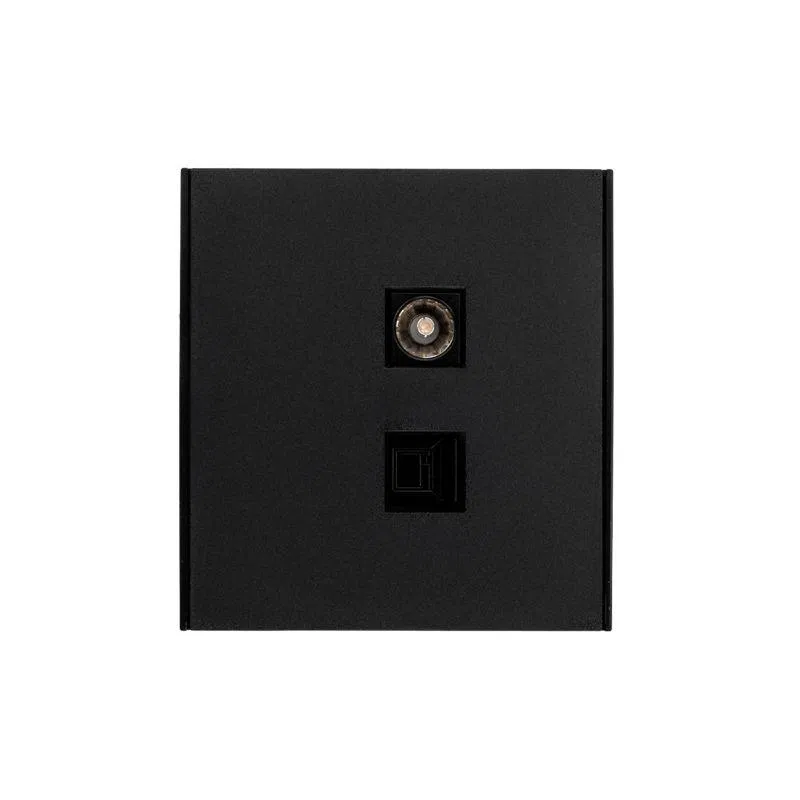 Розетка компьютерная + телевизионная СП STRONG MIELE RJ45 кат.6 + TV антрацит Kranz KR-78-0722-5