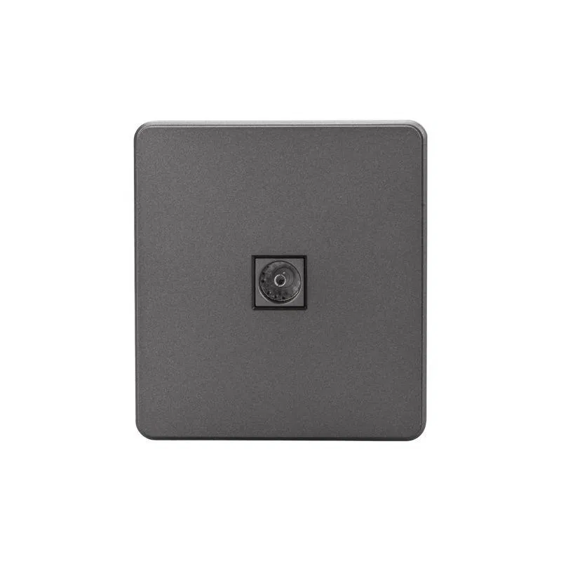 Розетка телевизионная TV СП ROUND MIELE титан Kranz KR-78-0723-2