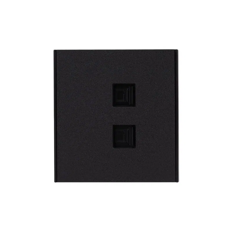 Розетка компьютерная 2-м СП STRONG RJ45 + RJ45 кат.6 IP20 антрацит Kranz KR-78-0725-5