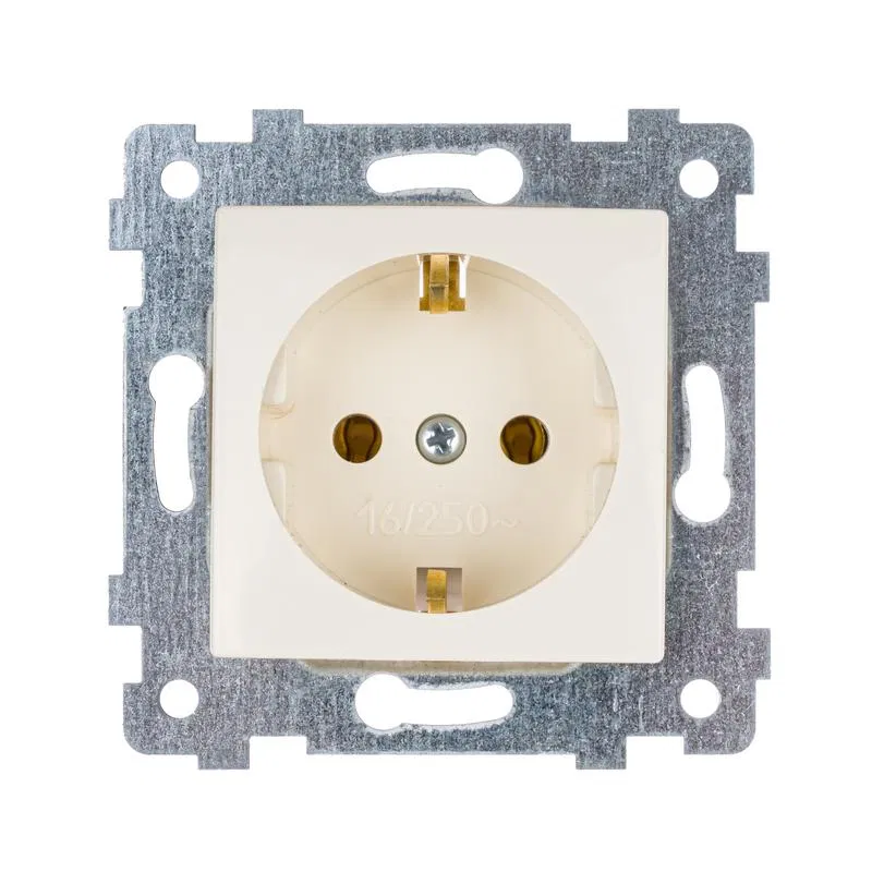 Розетка 1-м СП Мария РС16-445 16А IP20 с заземл. механизм сл. кость Кунцево 120001 Кунцево-Электро