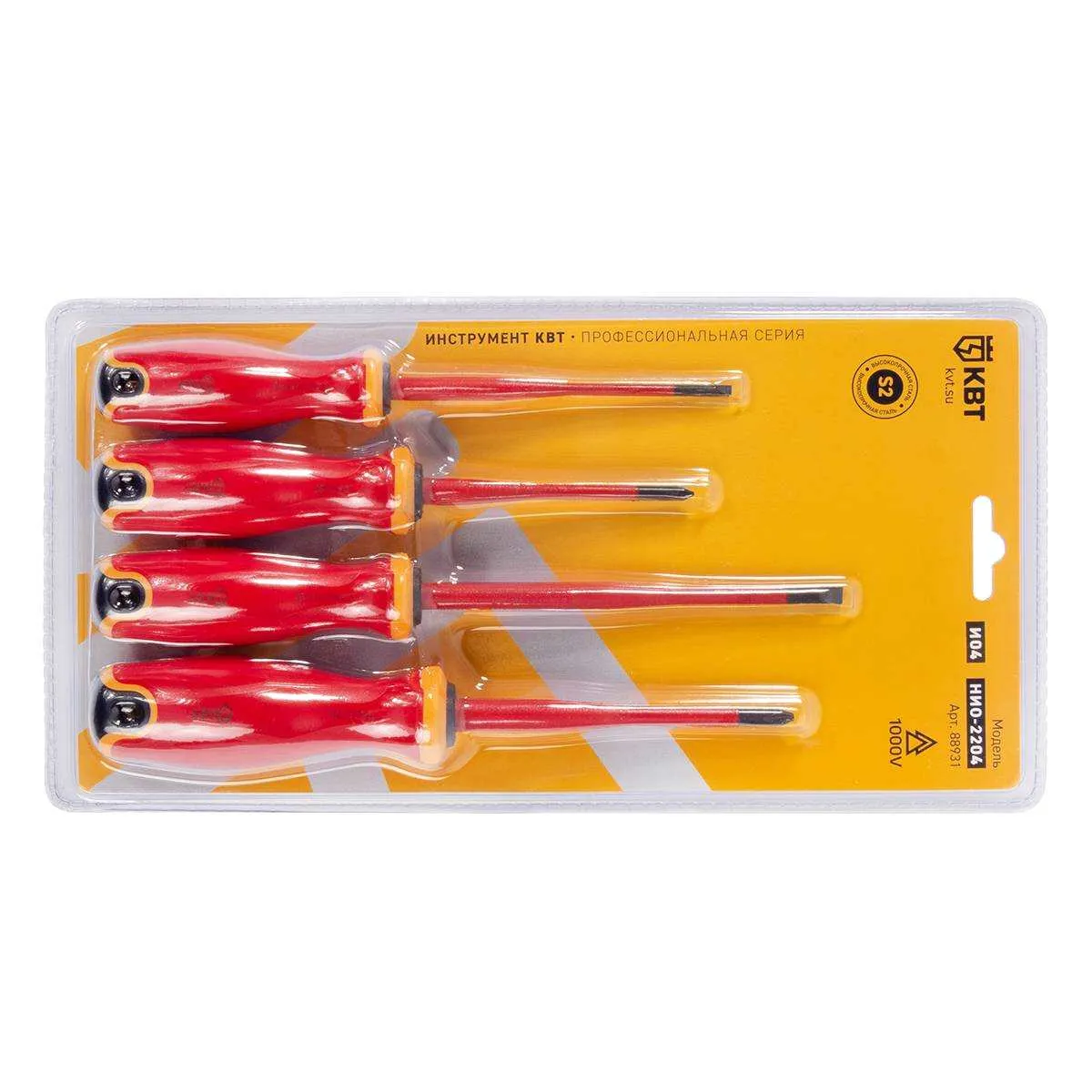 Набор диэлектрических отверток НИО-2204 серия СЛИМ 88931 КВТ