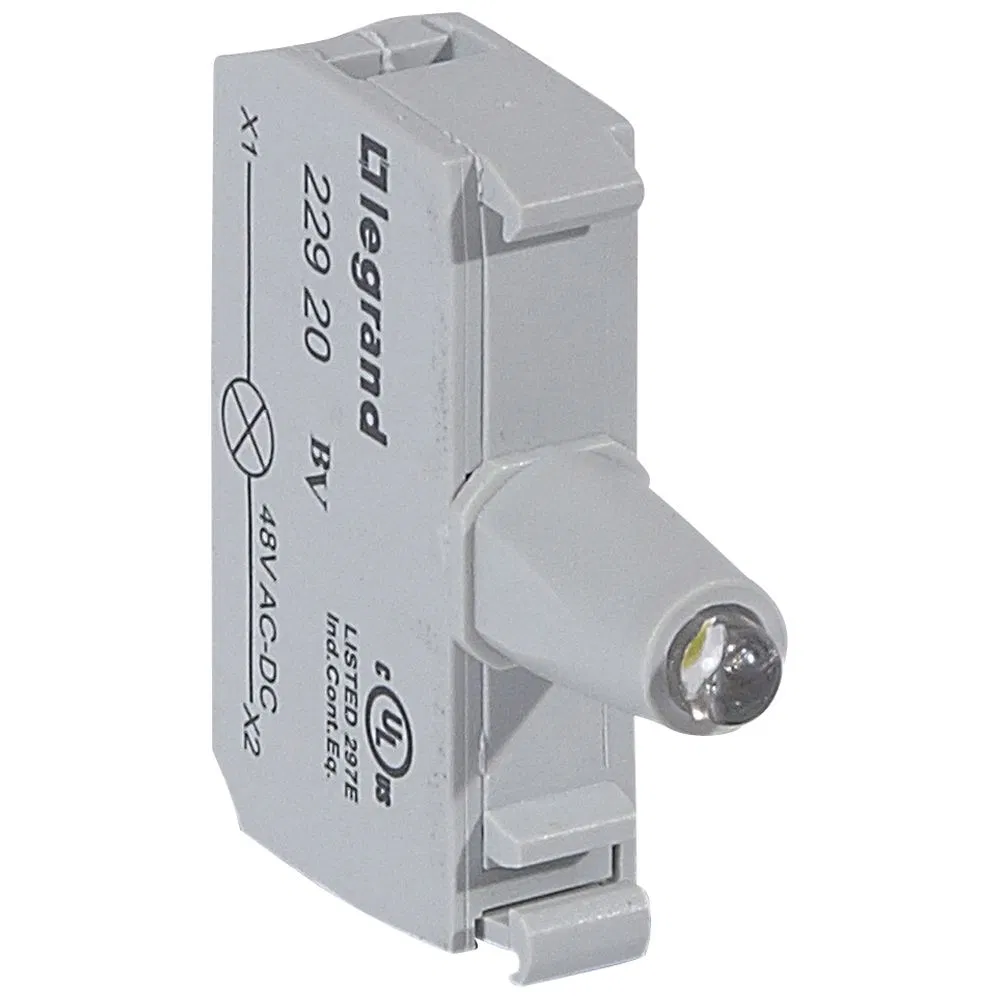 Contact block with LED 48V screw terminal white Osmoz Leg 022920 Legrand