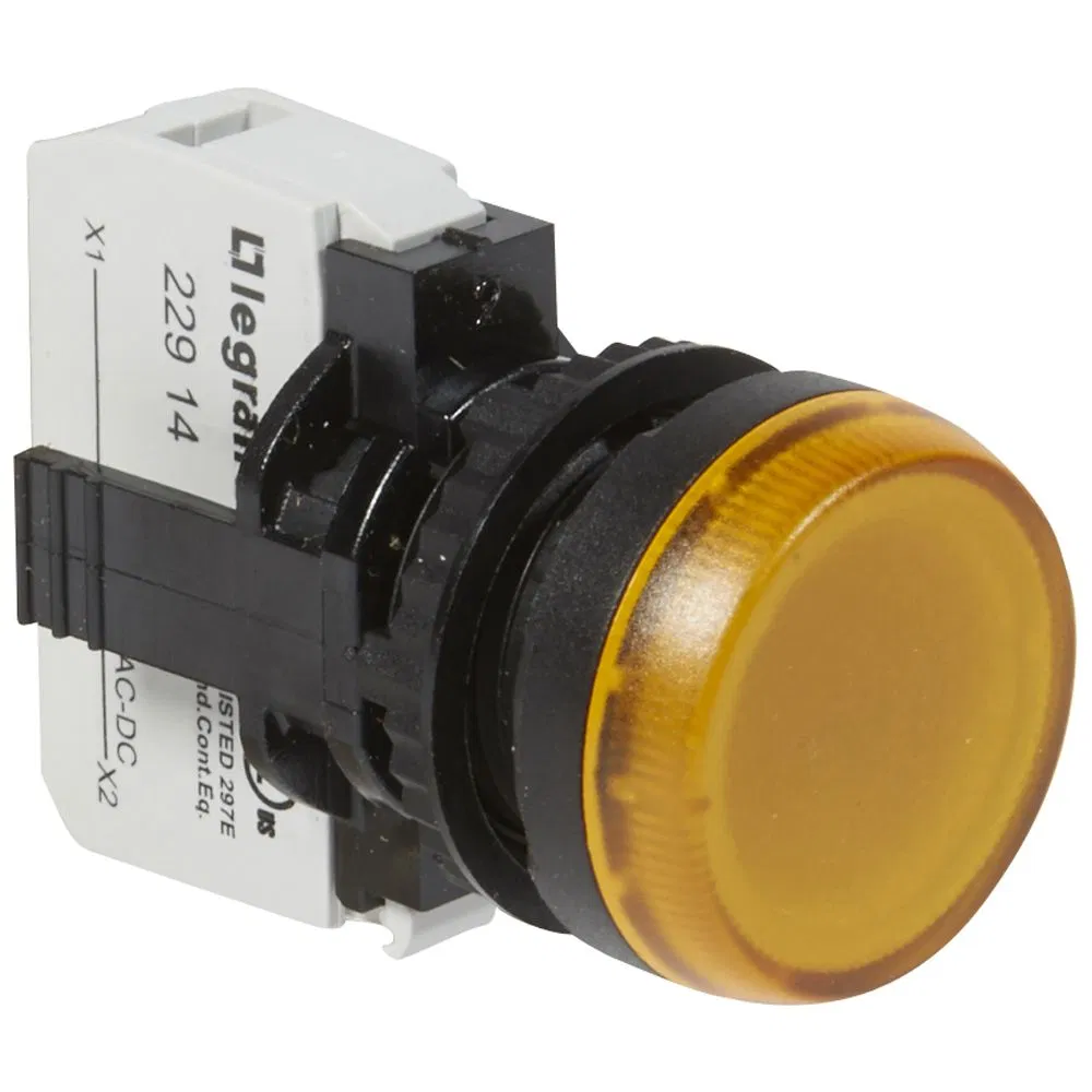 Indicator lamp - Osmoz - assembly - with backlight - yellow - 24 V~/= 023774 Legrand