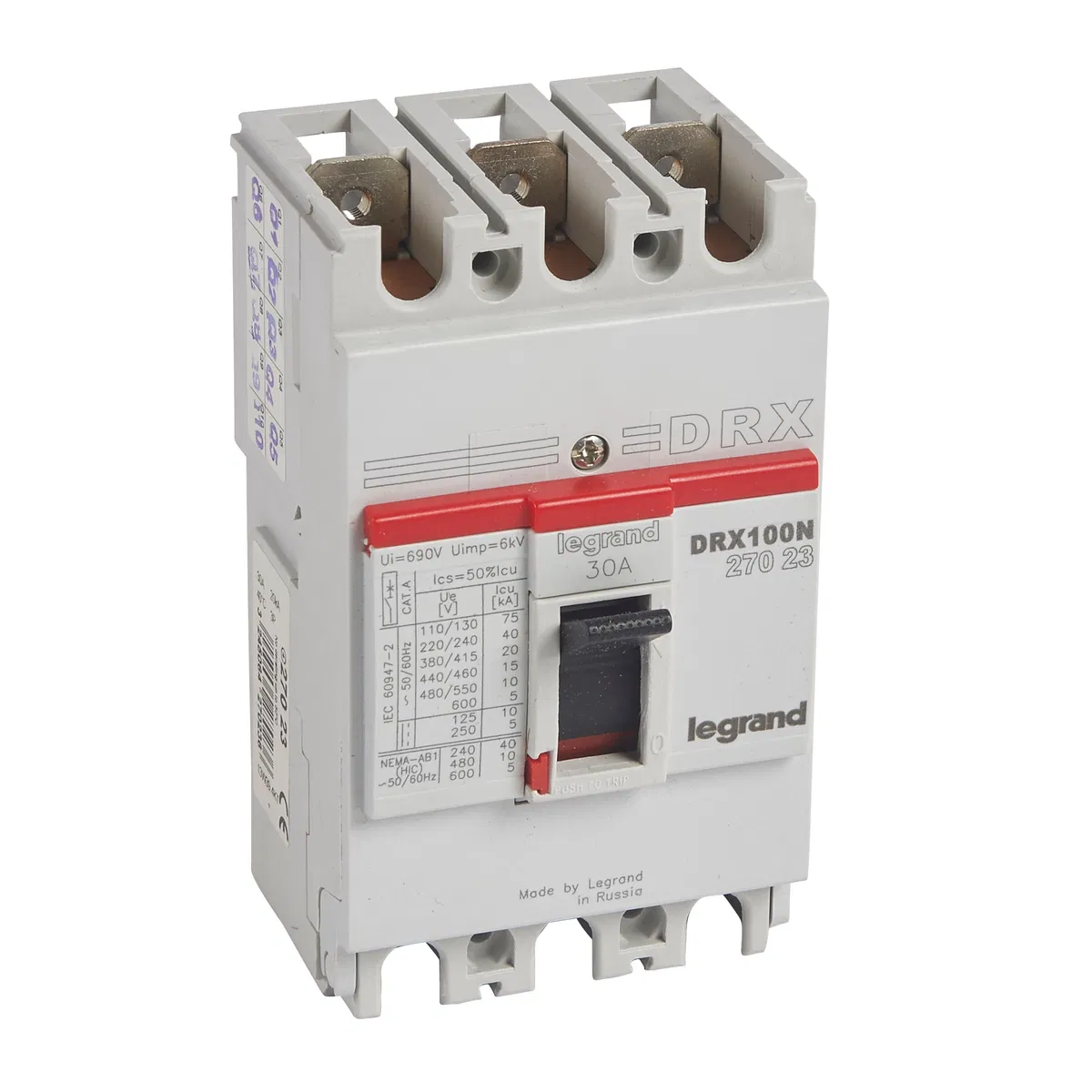 DRX125 термомагнитный 30A 3П 20KA 027023 Legrand