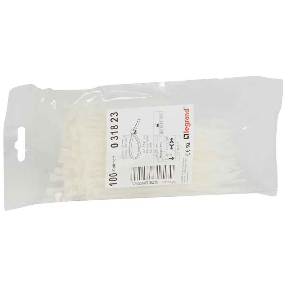 Cable tie Colring 3.5x140 colorless (pk.100pcs) Leg 031823 Legrand