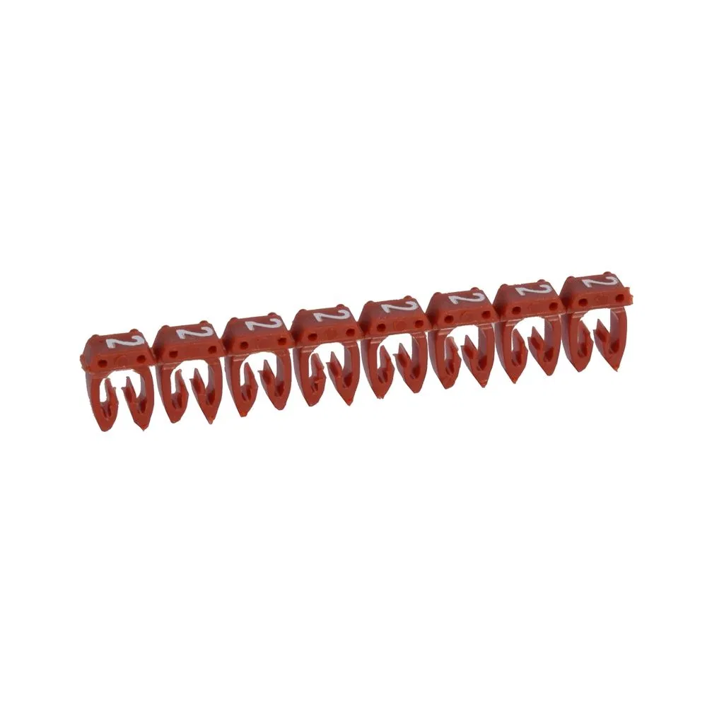 Marker cab. 0.5-1.5sq.mm CAB3 "2" red (pkg.1200pcs) Leg 038212 Legrand