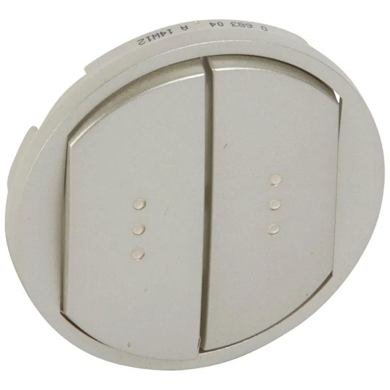 Faceplate - Celiane Program - two-gang switch/selector Cat. № 0 670 01/02/31/32 with backlight - titanium 068304 Legrand
