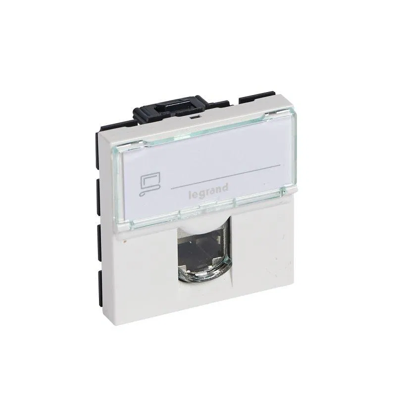 Розетка RJ 45 - Программа Mosaic - категория 6a - STP - 2 модуля - белый 076576 Legrand