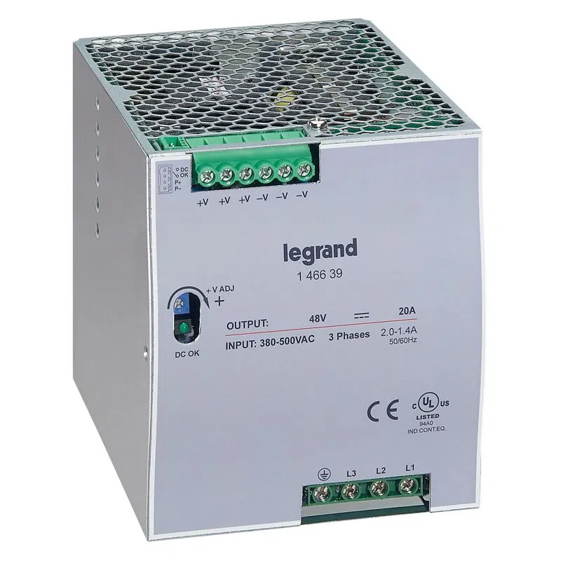 Источник питания импульсный 3-фазный 48В 960Вт 20А Leg 146639 Legrand
