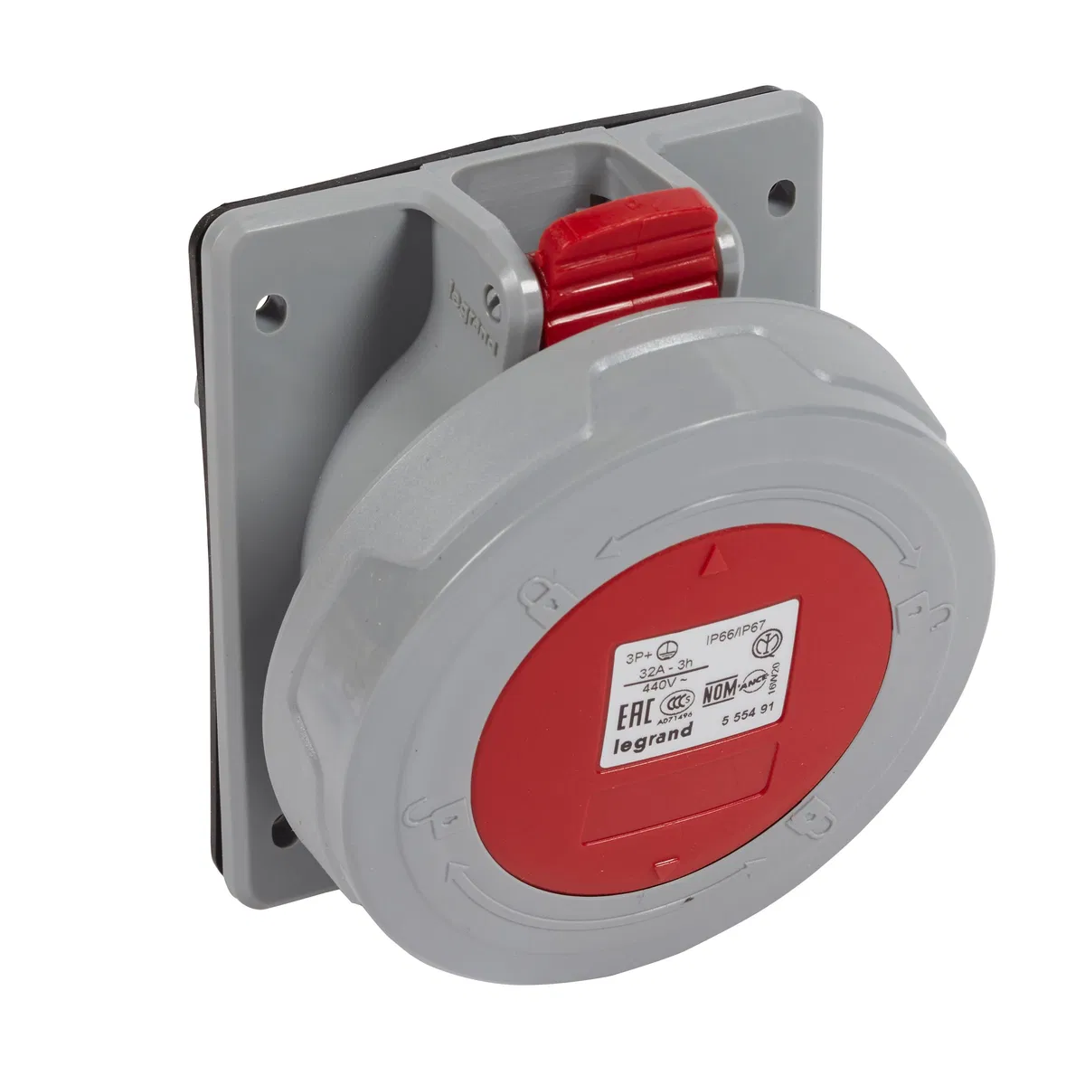 Встраиваемая розетка без блокировки - P17 Tempra Pro - IP 66/67 - 32 А 555491 Legrand