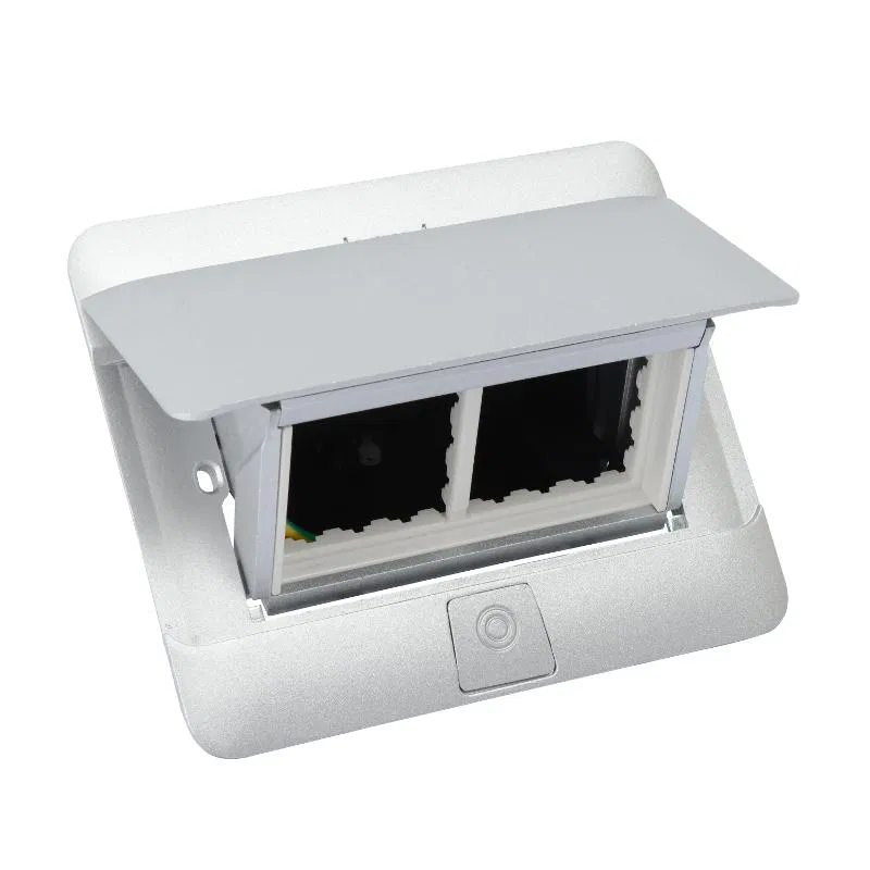 Socket outlet block incomplete, retractable, with installation kit for desk mounting 4M, aluminum
