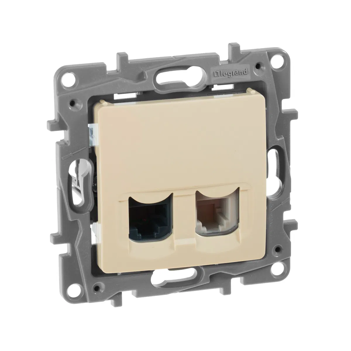 ETIKA Розетка двойная RJ11+RJ45 кат.5E UTP слоновая кость 672352 Legrand