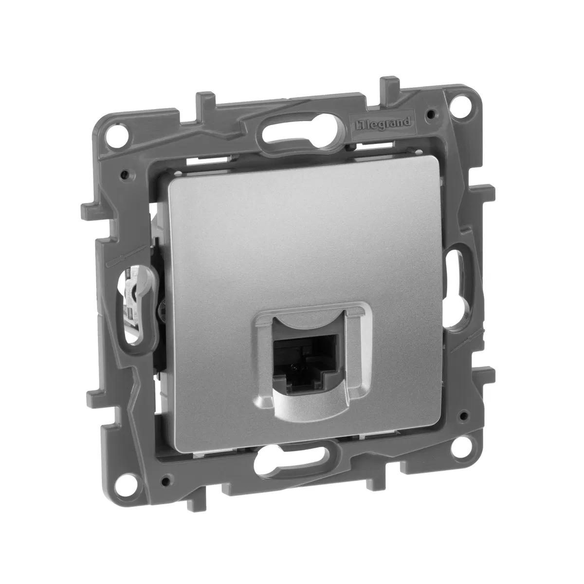 ETIKA Розетка компьютерная RJ45 категория 6 UTP алюминий 672453 Legrand