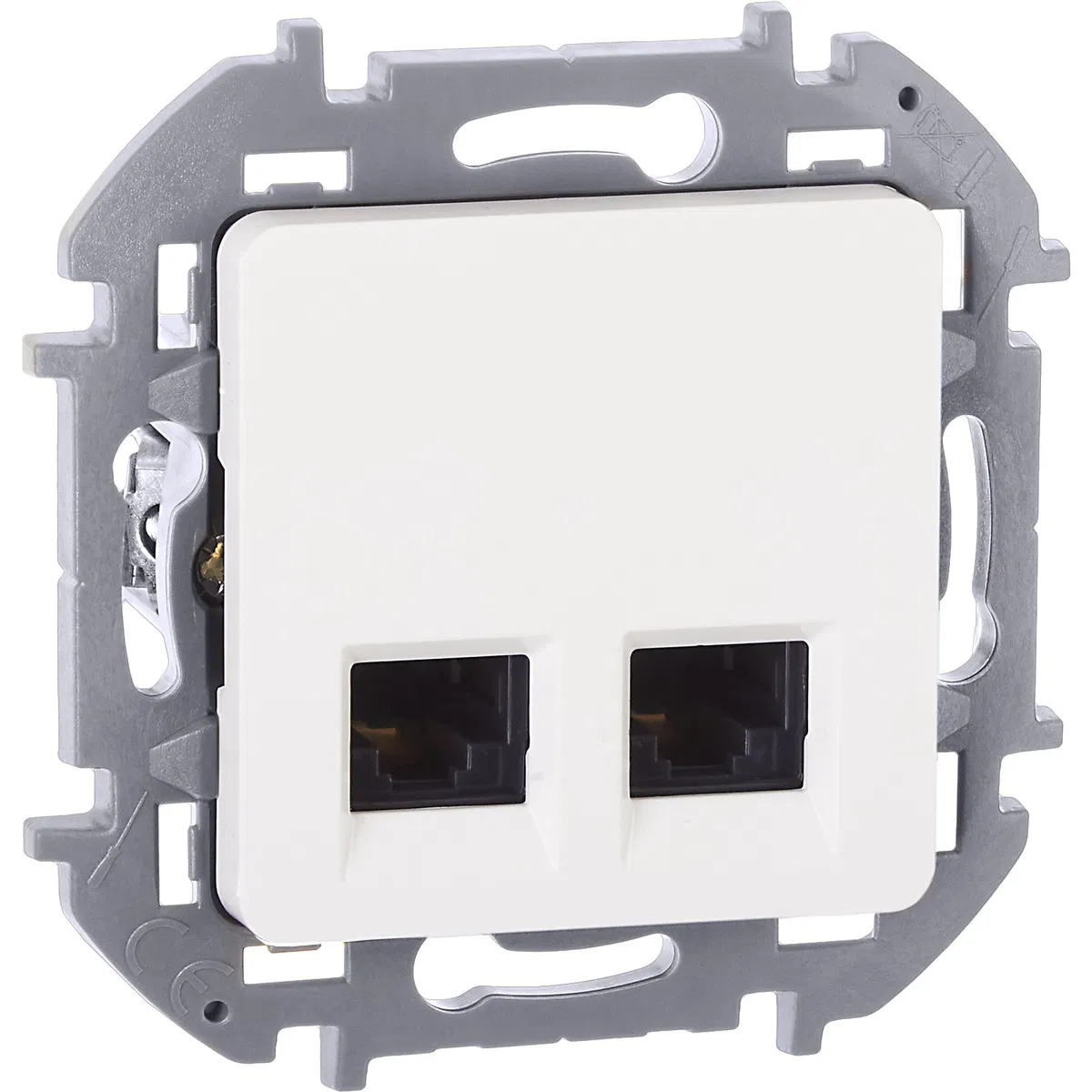 INSPIRIA Розетка компьютерная двойная RJ45 категория 5Е UTP белый 673835 Legrand