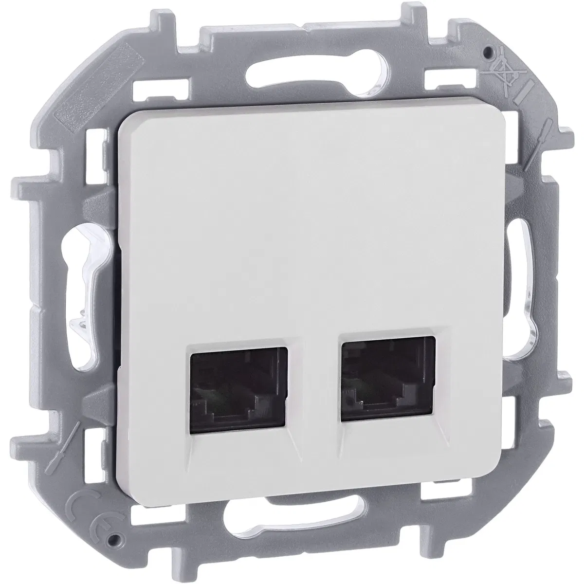 INSPIRIA Розетка компьютерная двойная RJ45 категория 6 UTP белый 673840 Legrand