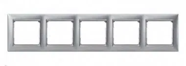 VALENA DIY Рамка 5-местная белый (серебряный штрих) 694250 Legrand