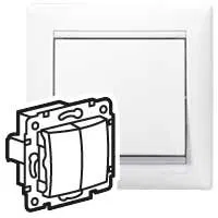 VALENA DIY Выключатель 2-клавишный схема 5 10АХ безвинтовые зажимы белый 694265 Legrand